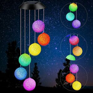 HOOPZI Solar Wind Chimes, Colour Changing Mobile Spinner, Outdoor Garden Wind Chime,Garden Décor Gifts for Mom Women Mothers Day Christmas Unique