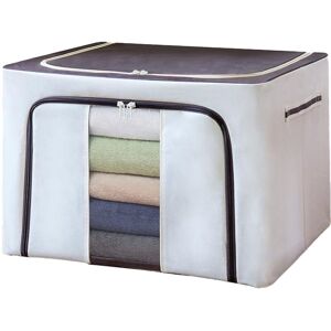 PESCE Storage Bins, Foldable Stackable Container Organizer Set with Large Window & Carry Handles beige