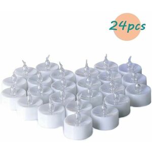 HOOPZI Tealight Candles 24 Flameless Candles with CR2032 Batteries, Flameless led Tealight Candles Sparkling Candles with Warm White Sparkle Effect