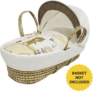 Kinder Valley - Tiny Ted Cream Moses Basket Bedding Set Dressings with Quilt, Padded Liner, Body Surround and Adjustable Hood - Cream