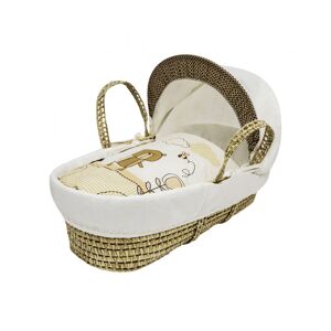 Kinder Valley - Tiny Ted Palm Moses Basket with Quilt, Padded Liner, Body Surround and Adjustable Hood - Cream - Cream