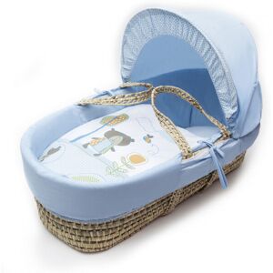 Kinder Valley - Tiny Ted Palm Moses Basket With Quilt, Padded Liner, Body Surround and Adjustable Hood - Blue - Blue