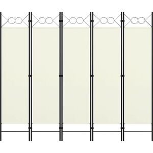 SWEIKO 5-Panel Room Divider Cream White 200x180 cm FF320707UK