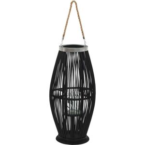 Sweiko - Hanging Candle Lantern Holder Bamboo Black 60 cm VDFF12736UK