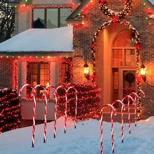 HOOPZI Traditional Lighted Outdoor Christmas Decoration,duquanxinquan Set of 10 led Lights in the Shape of Candy Canes,Outdoor Lights led Candy Canes