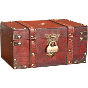 MUMU Treasure Chest Wooden Chest Pirate Wooden Treasure Chests Treasure Chest Storage Box Treasure Chest Wooden Treasure Chest with Lock Mini Treasure