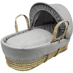 Kinder Valley - Waffle Palm Moses Basket With Quilt, Padded Liner, Body Surround and Adjustable Hood - Grey - Grey