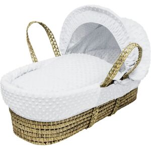 Kinder Valley - Dimple Palm Moses Basket with Quilt, Padded Liner, Body Surround and Adjustable Hood - White - White