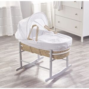 Kinder Valley - White Teddy Wash Day Palm Moses Basket with Rocking Stand, Quilt, Padded Liner, Body Surround & Adjustable Hood - Grey - Grey