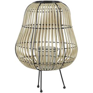 Beliani - Boho Style Candle Holder Standing Lantern Natural Willow Light Wood Berkner - Light Wood