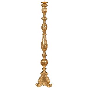 BISCOTTINI Wooden candelabrum with antique gold leaf finish made in italy