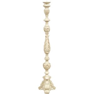 BISCOTTINI Wooden candlestick in white antique finish made in italy