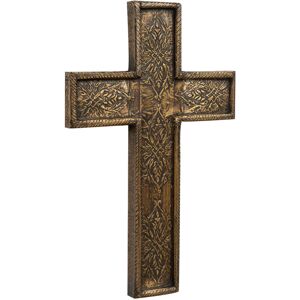 BISCOTTINI Wooden Cross L26xPR3xH40 cm, Wall decoration with relief finishes