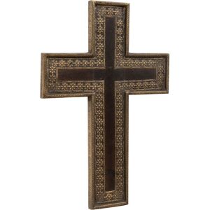Biscottini - Wooden Cross L35xPR3xH51 cm, Wall decoration with embossed finishes