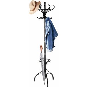 COSTWAY Wooden Rotating Coat Hat Hanger Free Standing Hallstand Umbrella Stand 12 Hooks