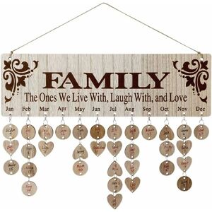 Héloise - Wooden Wall Hanging Family Birthday Reminder Calendar, with 100 Tags to Keep Track of Birthdays, Mother's/Father's Day/Christmas Decorations