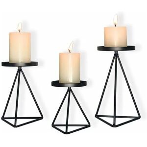 LUNE Wrought Iron Candle Holder Geometric Candle Holder Candle Holder - 3 Pieces