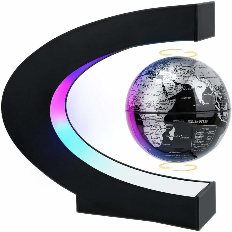 PESCE Magnetic Levitating Globe with led Light, Cool Tech Gift for Men Father Boys, Birthday Gifts for Kids, Floating Globes World Desk Gadget Decor In