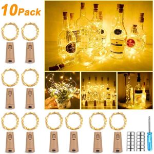 IKODM 10 Pack 25 led Bottle Lights 2.5m Warm White Light, Bottle, led String Lights for Wine Bottle, Bottle Decoration, Party, Holiday, Christmas Warm White