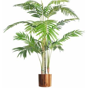 Leaf - 120cm (4ft) Realistic Artificial Areca Palm with pot with Copper Metal Planter
