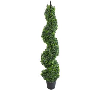 Leaf - 120cm (4ft) Tall Artificial Boxwood Tower Tree Topiary Spiral Metal Top