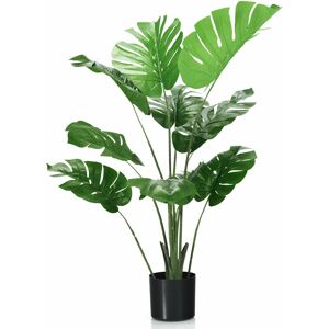 Costway - 120cm Artificial Monstera Plants 10 Different Leaves Faux Monstera Deliciosa Tre