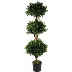 Leaf - 120cm Buxus Triple Ball Artificial Tree uv Resistant Outdoor Topiary