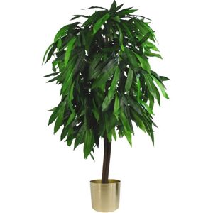 Leaf - 120cm Large Artificial Mango Tree Plant with Metal Planter