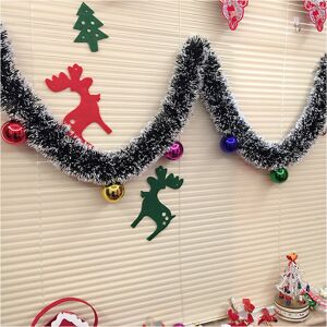 TONCHEAN 2M Christmas Garland, Home Party Door Wall Decoration, Christmas Tree Ornament, Tinsel Strips (5pcs-A)