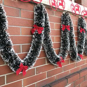 TONCHEAN 2M Christmas Garland, Home Party Door Wall Decoration, Christmas Tree Ornament, Tinsel Strips (5pcs-B)