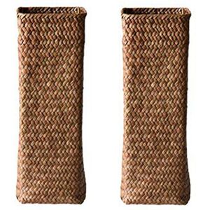 Tlily - 2X Rattan Flower Vase Bamboo Baskets Decoration Vases Flower Fruit Basket Flower Vase Tall Vases for Home Decor Brown