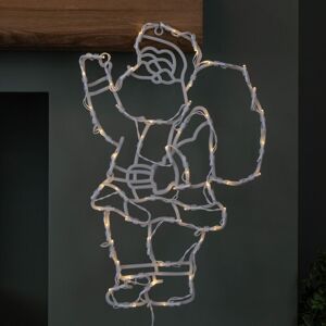 SAMUEL ALEXANDER 44cm Battery Powered Light up Hanging Christmas Santa with Warm White Multi-Action LEDs