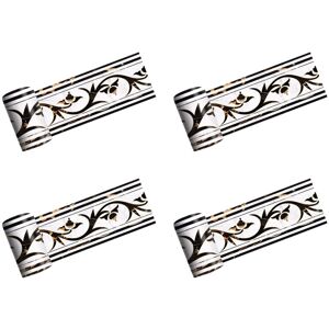 Tlily - 4pcs 2M Tile Stickers, Side Tile Ancient Greek Style Bathroom Kitchen Restaurant Wall Stairs Floor Border Wall Stickers Decoration