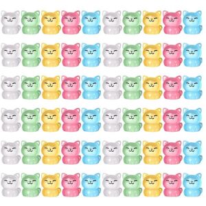 TLILY 60 Pcs Luminous Miniature Cat Figurines Resin Cute Small Figures Glow in the Dark Mini Animals
