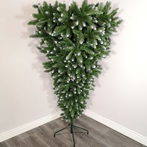 Samuel Alexander - 6ft (180cm) Snowtime pvc Upside Down Frosted Green Snow Tipped Christmas Tree