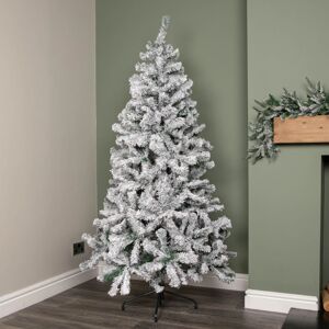 Samuel Alexander - 6ft (1.8m) Snow Flocked Artificial Christmas Tree with Green Metal Stand and 455 Tips
