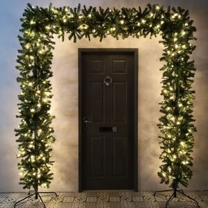 SAMUEL ALEXANDER 8ft (2.4m) Tall Prelit Premier Indoor / Outdoor Christmas Tree Arch in Green