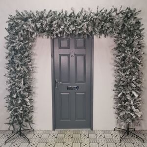 Samuel Alexander - 8ft Indoor Flocked pvc Christmas Tree Arch with Snow Tips and Flat Top