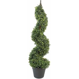 Leaf - 90cm (3ft) Tall Artificial Boxwood Tower Tree Topiary Spiral Metal Top