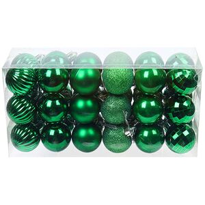 36 Pack Decorative Christmas Tree Ball Ornaments Shatterproof Shiny Glittering Baubles with Hanging Loop for Wedding Party Holiday (Green) - Alwaysh