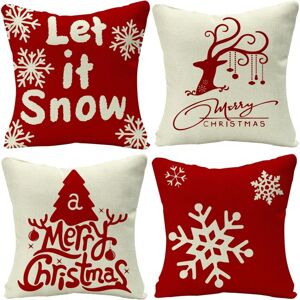 Alwaysh - 4pcs Christmas Pillow Covers,Christmas Pillowcase,Decoration Cushion Cover,Christmas Cushion Cover,Merry Christmas Decoration Christmas Car