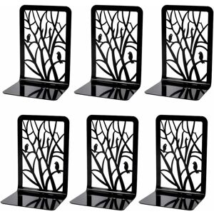 Linghhang - Bookends, Book Ends, Bookends, 3 Pairs Heavy Duty Non-Slip Metal Bookends (For Heavy Books), Decorative Book Divider Holder, Book Stopper