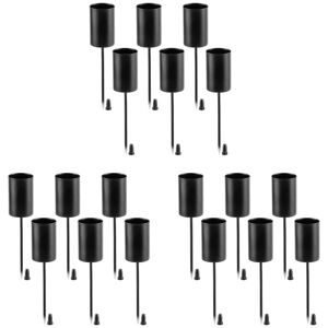TLILY Candles, Wreath of L, Candle Holders, Candlestick, Taper Candles with Skewer, 18 Clips Black
