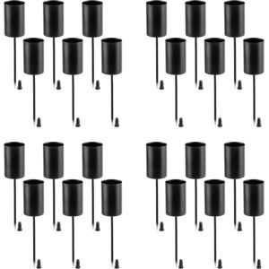 TLILY Candles, Wreath of L, Candle Holders, Candlestick, Taper Candles with Skewer, 24 Clips Black