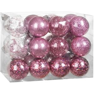 CASARIA® Christmas Baubles 24-Piece Set Shatterproof Transparent Plastic Ornaments Customisable Ideal for Tree Decorations and Festive Home Décor 6cm