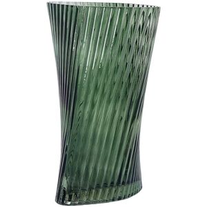 Beliani - Decorative Flower Vase 26 cm Glass Modern Design Abstract Shape Green Marpissa