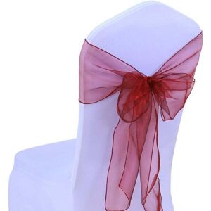 YMYNY FLITI 25pcs Organza Ribbons Bows for Chair Covers Bows Wedding Ceremony Decoration Party Event Birthday 17x275cm 22 Colors (Without Chair Covers)