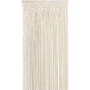IKODM Hand-woven Cotton Wall Hanging, Boho Macrame Tapestry, Room Divider Woven Art Chic Modern Curtain for Wedding Home Decor-Beige 100x200cm
