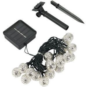 TLILY Led String Light Moroccan Metal Ball Solar Power Christmas Garland Lamp String for Bedroom Garden Decoration-C
