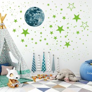 Rose - Luminous Stickers Moon Luminous Stars Wall Stickers Fluorescent Ceiling Decoration Sticker for Kids Rooms Blue 1049Pcs